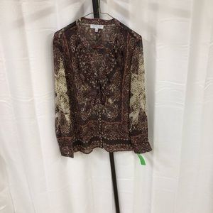 Ladies Vneck Button up Blouse